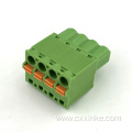 electrical ul94-v0 5.08MM pitch spring plug-in terminal block with orange buttons